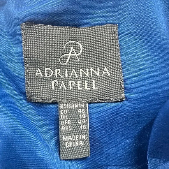 Adrianna Papell Women's Blue Lace Sheath Sz14 Cocktail dress - Picture 7 of 9